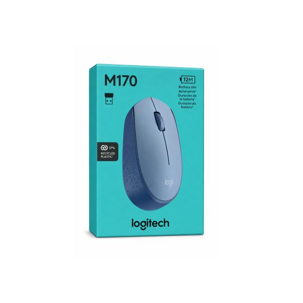 MOUSE LOGITECH M170 INALÁMBRICO 2.4 GHZ 1000 DPI 910-006863 GRIS AZULADO