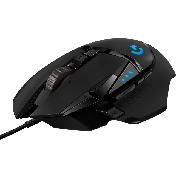 MOUSE GAMING RGB LOGITECH G502 HERO ALÁMBRICO USB 25600 DPI 910-005469 NEGRO