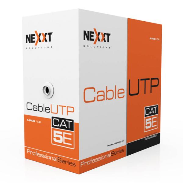 CABLE DE RED U/UTP CAT5E 24AWG CM 1000FT AZUL CAJA NEXXT (AB355NXT02)