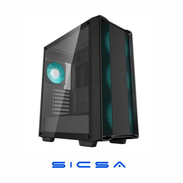 CASE RGB DEEPCOOL CC560 V2 MID TOWER VENTILADORES 4 DE 120MM CON VIDRIO LATERAL Y MALLA FRONTAL R-CC560-BKGAA4-G-2 NEGRO