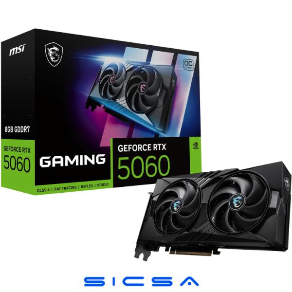 TARJETA DE VIDEO MSI GEFORCE RTX 5060 8G SHADOW 2X OC 8GB GDDR7 2535 MHZ 912-V537-038 NEGRO