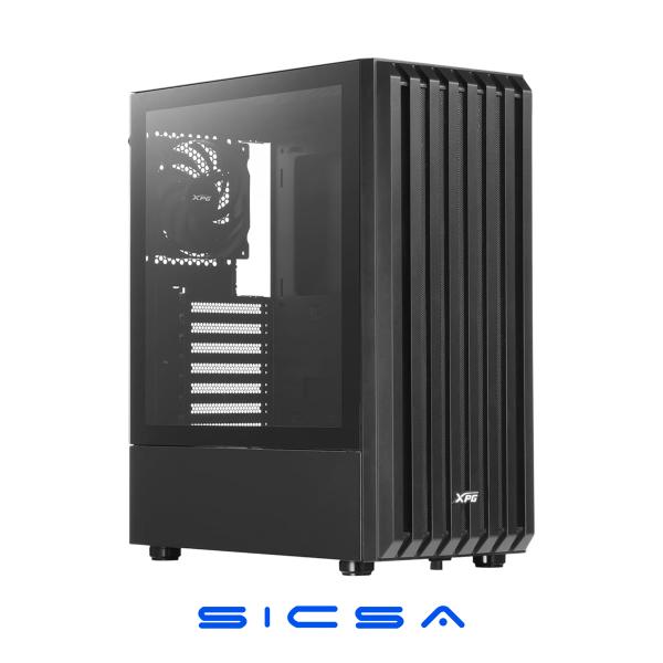CASE GAMING ADATA XPG VALOR STORM MID TOWER SIN VENTILACIÓN INCLUIDA CON VIDRIO LATERAL Y MALLA FRONTAL VALORSTORMMTWOF-BKCWW NEGRO