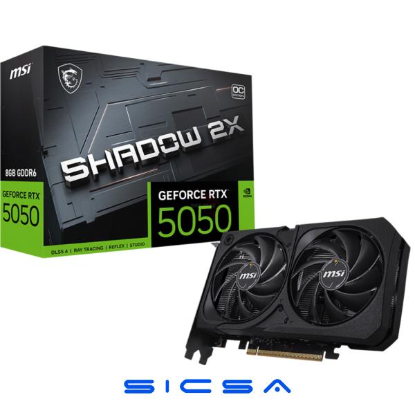 TARJETA DE VIDEO MSI GEFORCE RTX 5050 8G SHADOW 2X OC 8GB GDDR 2617 MHZ 912-V538-008 NEGRO