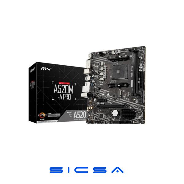 TARJETA MADRE MSI A520M-A PRO AM4 MICRO-ATX DDR4 911-7C96-034 NEGRO