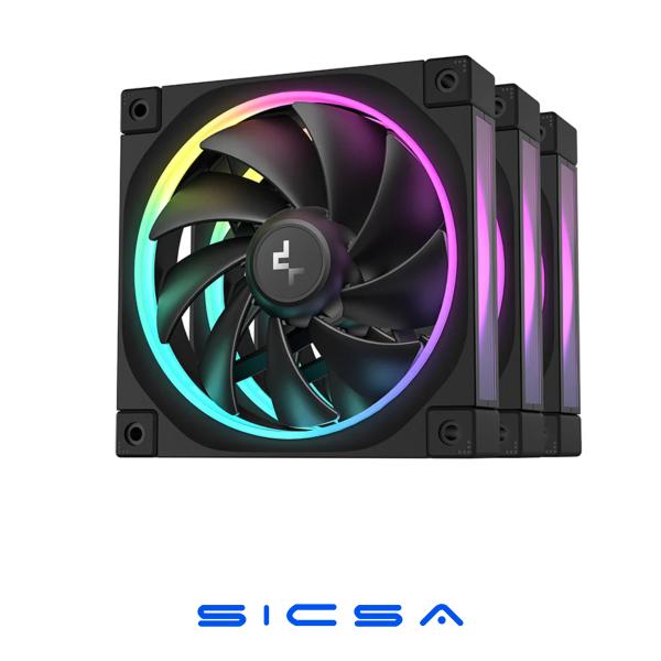 ABANICO ARGB DEEPCOOL FL12 3IN1 120MM 4 PIN PWM+ 3 PIN ARGB R-FL12-BKAPN3-G NEGRO