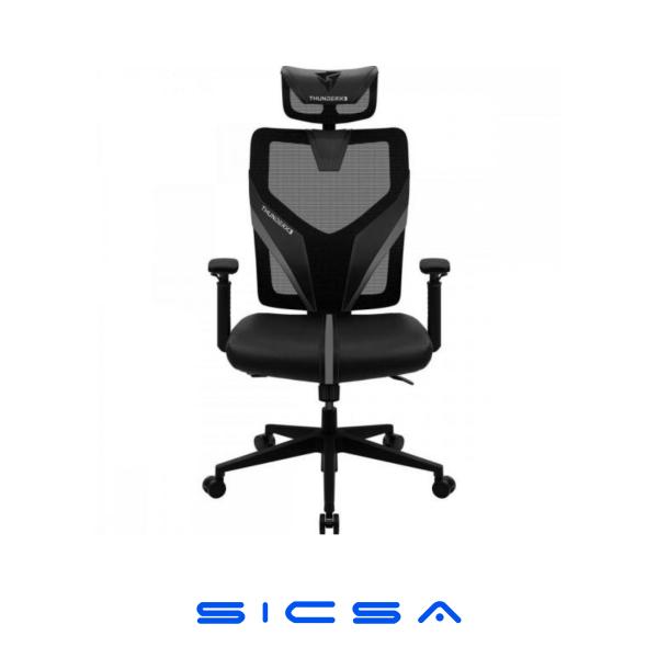 SILLA GAMING ERGONÓMICA THUNDERX3 YAMA1 MALLA CON CUERO SINTÉTICO TEGC-3030001.R1 NEGRO