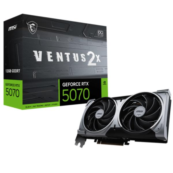 TARJETA DE VIDEO MSI GEFORCE RTX 5070 12G VENTUS 2X OC 12GB GDDR7 2557 MHZ 912-V532-009