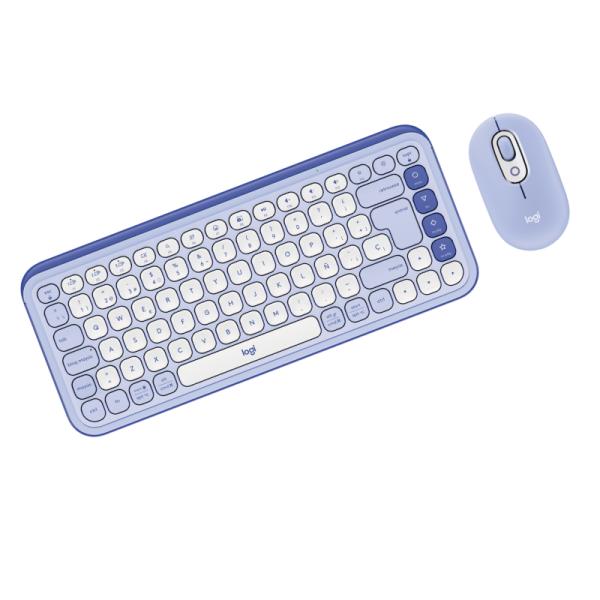 TECLADO Y MOUSE LOGITECH POP ICON COMBO INALÁMBRICO BLUETOOTH ESPAÑOL 920-013054 LILA