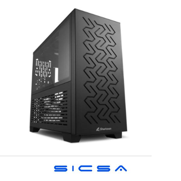 CASE SHARKOON MS-Z1000 MINI TOWER 1 VENTILADOR DE 80MM Y 3 DE 120MM CON VIDRIO LATERAL Y MALLA FRONTAL 4044951035090 NEGRO