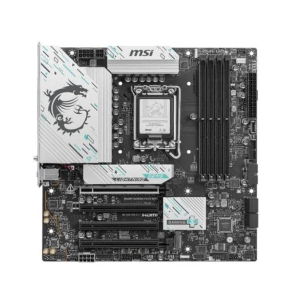TARJETA MADRE MSI B860M GAMING PLUS WIFI LGA1851 ATX DDR5 911-7E42-003 NEGRO / BLANCO