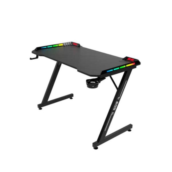 ESCRITORIO GAMING AEROCOOL GD3 RGB ACERO CON POSAVASOS Y SOPORTE PARA HEADSET TEGD-4033011.11 NEGRO