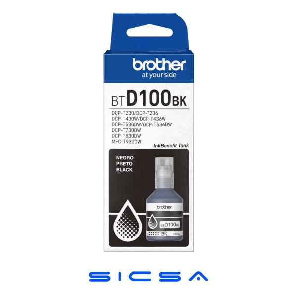 TINTA BROTHER BTD100BKMEX INKJET UHY PARA MINI21TH COLOR NEGRO