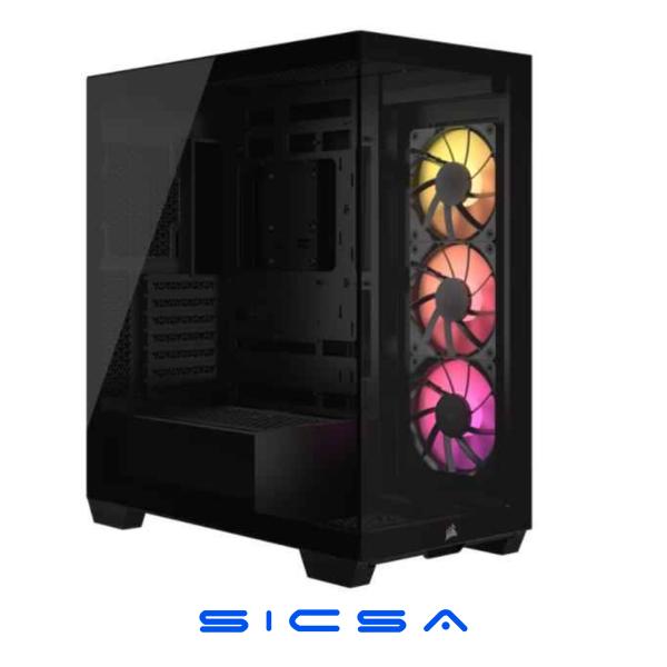 CASE CORSAIR 3500X ARGB MID TOWER VENTILADORES 3 DE 120MM CON VIDRIO LATERAL Y FRONTAL CC-9011278-WW NEGRO