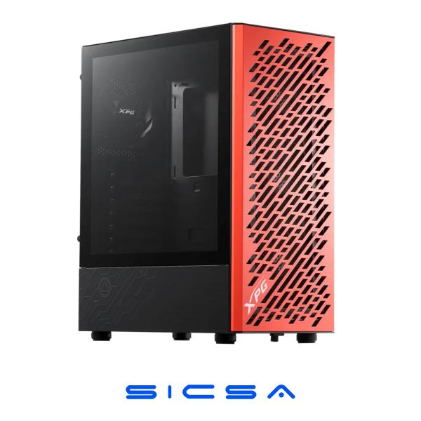 CASE GAMING ADATA XPG VALOR AIR MID TOWER VENTILADORES 4 DE 120MM CON VIDRIO LATERAL VALORAIRMT NEGRO-NARANJA