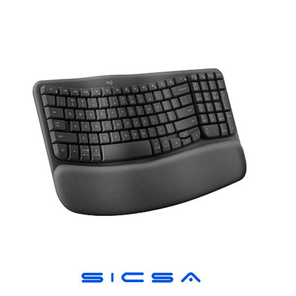 TECLADO LOGITECH WAVE KEYS BUSINESS ERGO INALÁMBRICO BLUETOOTH ESPAÑOL 920-012325 NEGRO