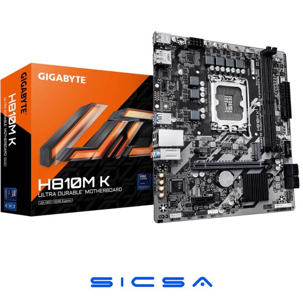 TARJETA MADRE GIGABYTE H810M K LGA 1851 MICRO-ATX DDR5