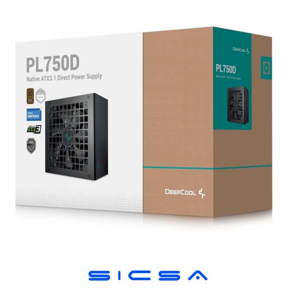 FUENTE DE PODER DEEPCOOL PL750D 750W 80 PLUS BRONZE NO MODULAR R-PL750D-FC0B-JDUS-V2 NEGRO