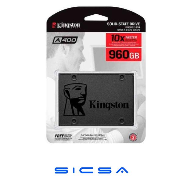 HD INTERNO SOLIDO 960GB KINGSTON A400 2.5" SATA III 500MB/S / 450MB/S SA400S37/960GB NEGRO