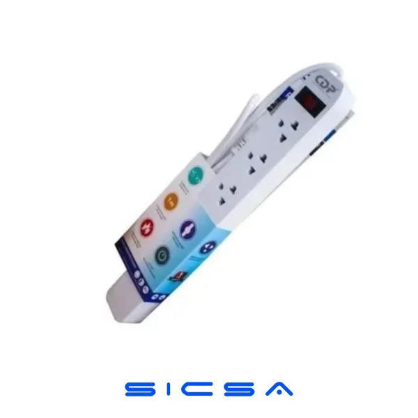 REGLETA MULTITOMA RU-SS5, C/USB, 5 SALIDAS  110V -240V