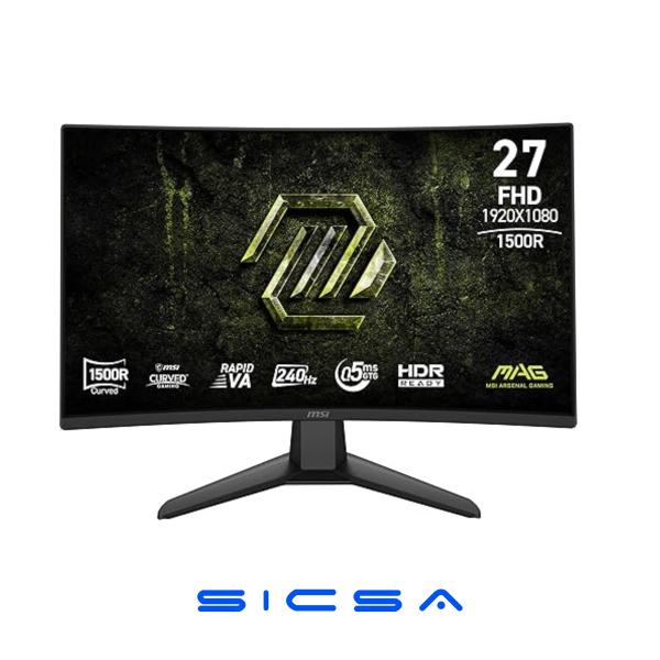 MONITOR GAMING MSI MAG 274CF X24 27" CURVA 1500R 1920X1080 240HZ VA RÁPIDO FREESYNC DISPLAYPORT / HDMI 9S6-3CF51T-004 NEGRO