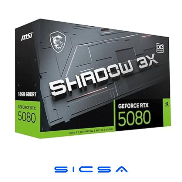 TARJETA DE VIDEO MSI GEFORCE RTX 5080 16G SHADOW 3X OC GDDR7 2655 MHZ 912-V531-031 NEGRO NEGRO