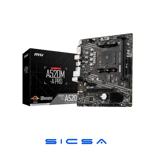 TARJETA MADRE MSI B550M-A PRO AM4 MICRO-ATX DDR4 911-7C12-040 NEGRO