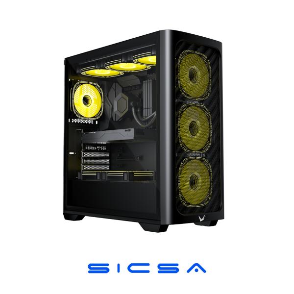 CASE ARGB FORMULA V LINE AIR POWER G3 PLUS BLACK MID TOWER VENTILADORES 6 DE 120MM CON MALLA FRONTAL Y VIDRIO LATERAL 4711401663652 NEGRO