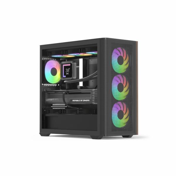 CASE GAMING RGB AEROCOOL D301A MINI TOWER VENTILADORES 4 DE 120MM CON VIDRIO LATERAL Y MALLA FRONTAL D301A-G-BK-V2 BLANCO