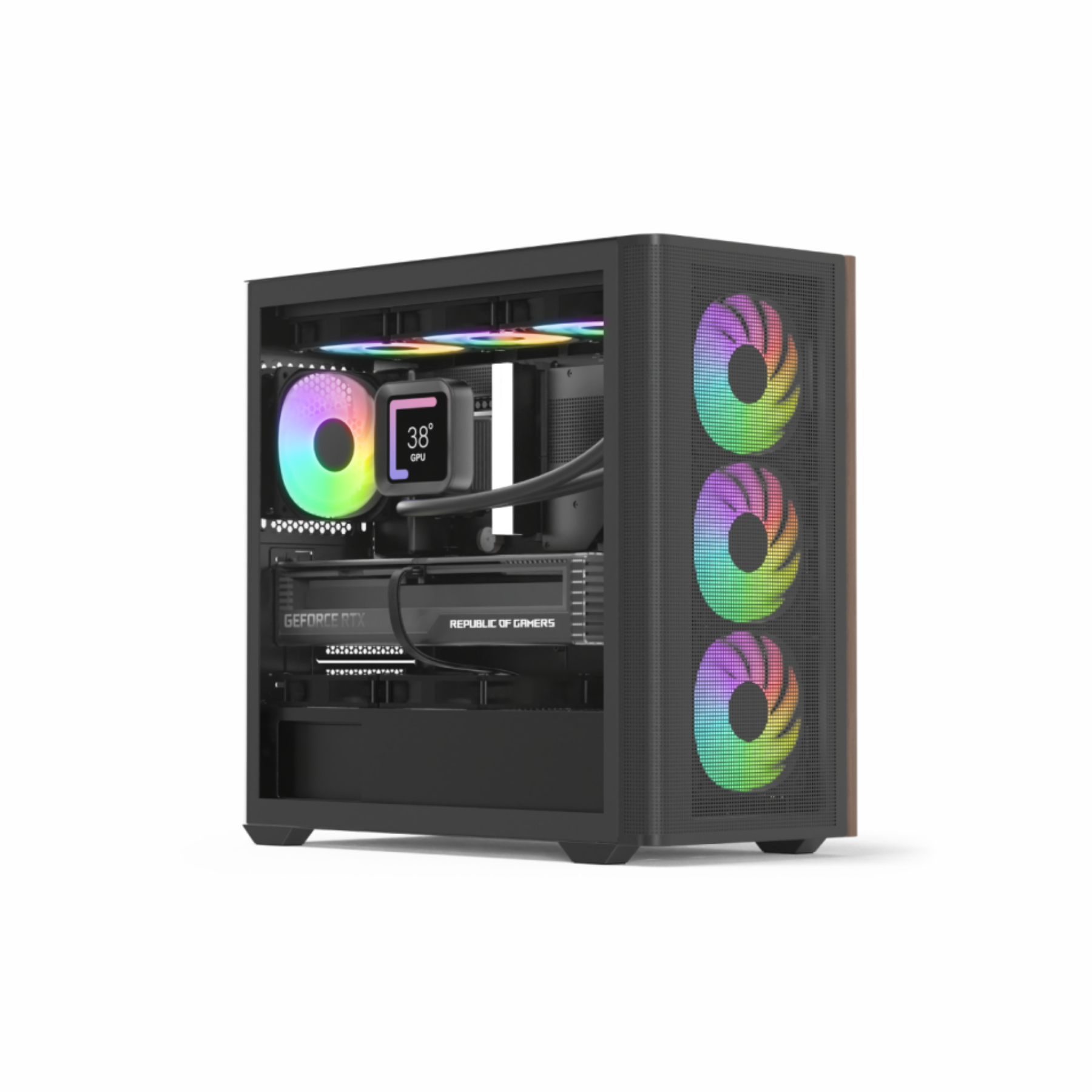 CASE GAMING RGB AEROCOOL D301A MINI TOWER VENTILADORES 4 DE 120MM CON VIDRIO LATERAL Y MALLA FRONTAL D301A-G-BK-V2 BLANCO