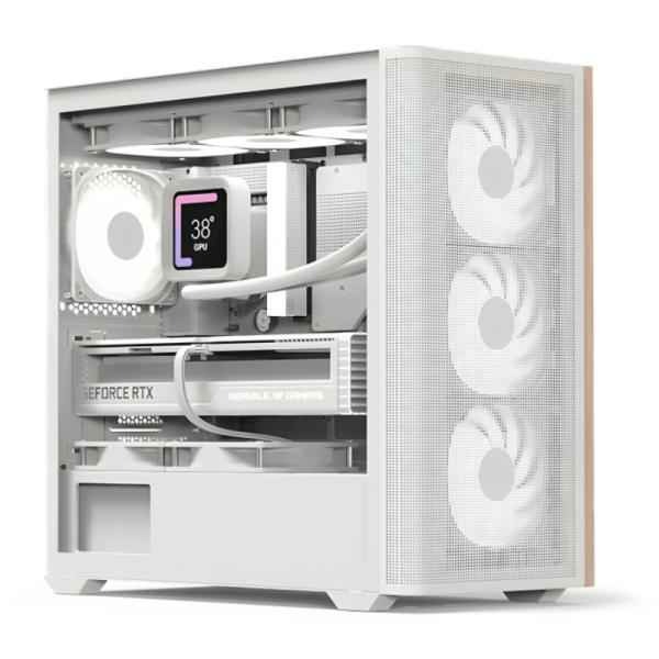 CASE GAMING RGB AEROCOOL D301A MINI TOWER VENTILADORES 4 DE 120MM CON VIDRIO LATERAL Y MALLA FRONTAL D301A-G-BK-V2 BLANCO