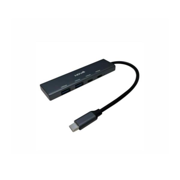 HUB NOVA AHB2S440001C USB-C 2 PUERTOS USB-A 3.2 Y 2 PUERTOS USB-C 3.2 10GBPS MICRO 5V