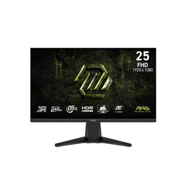 MONITOR GAMING MSI 25 PULG MAG 255F X24 PLANA 1920X1080 FULL HD 240 HZ RAPID IPS AMD FREESYNC PREMIUM HDMI / DISPLAYPORT 9S6-3BC91M-001 NEGRO