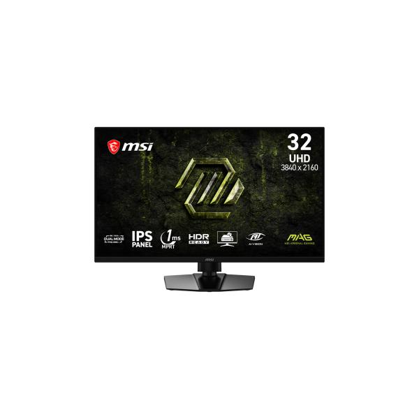MONITOR GAMING MSI MAG 321UPD E14 31.5 PULG PLANA 4K/UHD 144HZ/288HZ IPS AMD FREESYNC PREMIUM DISPLAYPORT/HDMI/AUDÍFONOS HDR READY/PIP/PBP/MODO CONSOLA 9S6-3DE49M-001 NEGRO